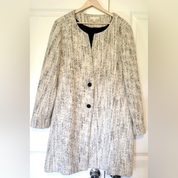 Eileen Fisher Black/white Curve Collar Jacket - Picture 6 of 6